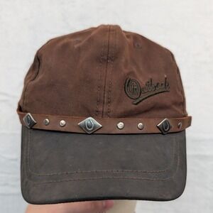 VTG Outback Trading Co Hat Men's OS Brown Studded Leather Brim Western Ranch Y2K
